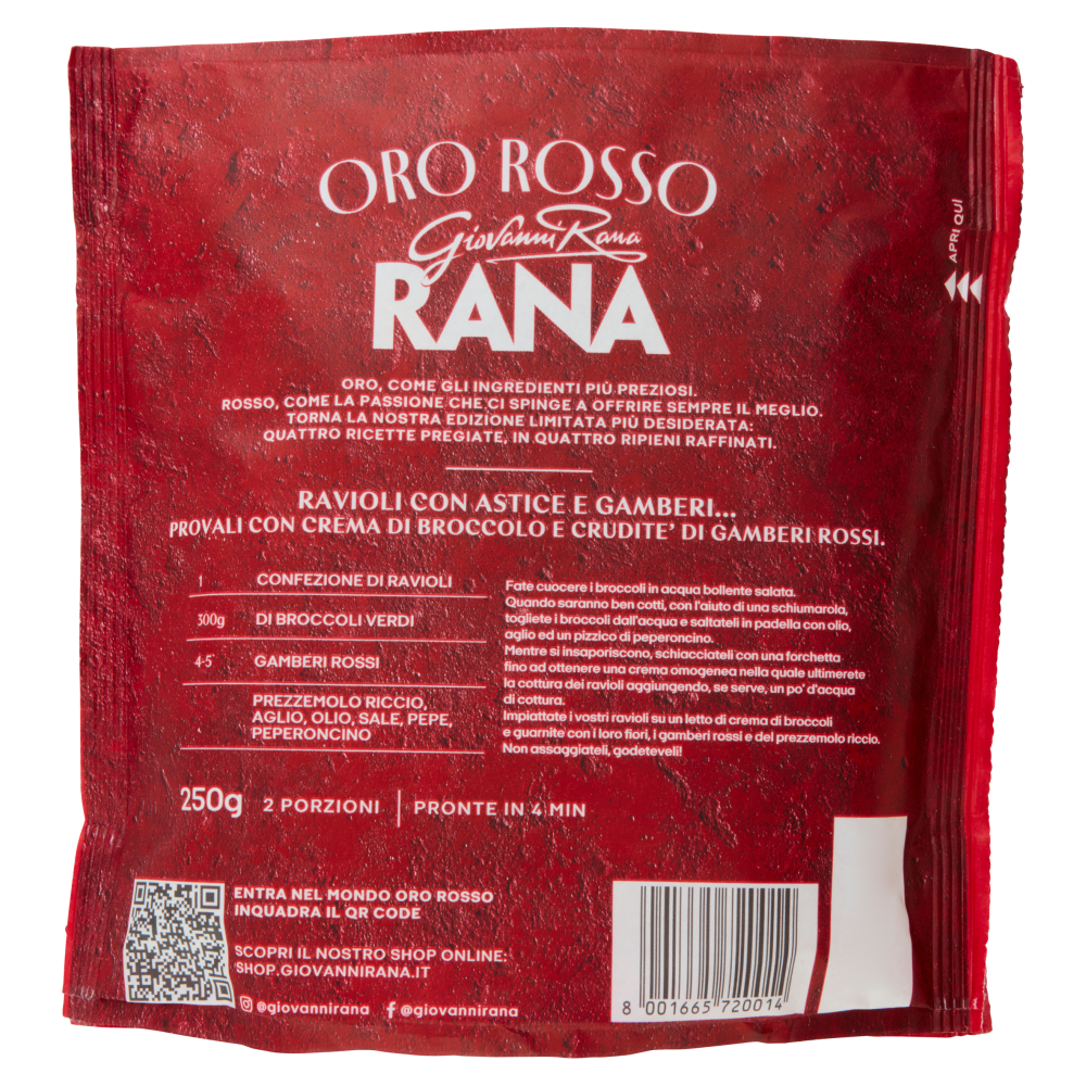 Giovanni Rana Oro Rosso Ravioli con Astice e Gamberi 250 g