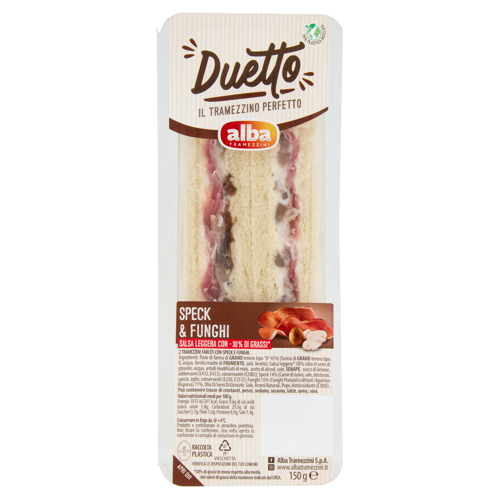 alba Tramezzini Duetto Speck & Funghi 150 g