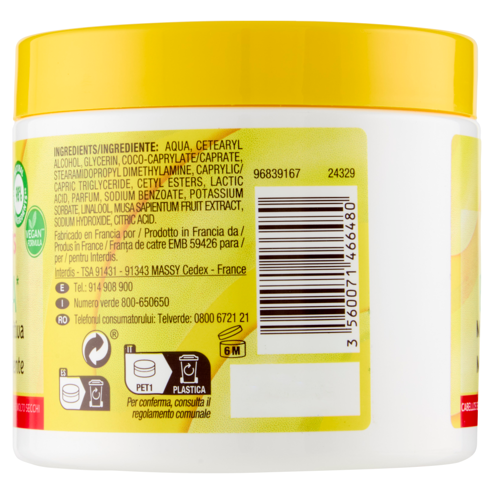 Carrefour Soft Hair Fruits con estratto di banana Maschera nutriente 400 ml