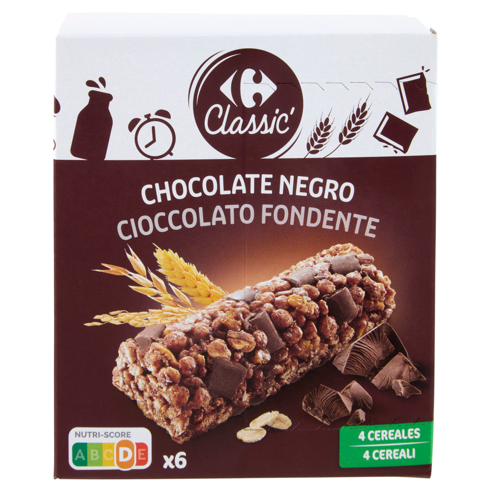 Carrefour Classic Cioccolato Fondente 4 Cereali 6 x 21 g