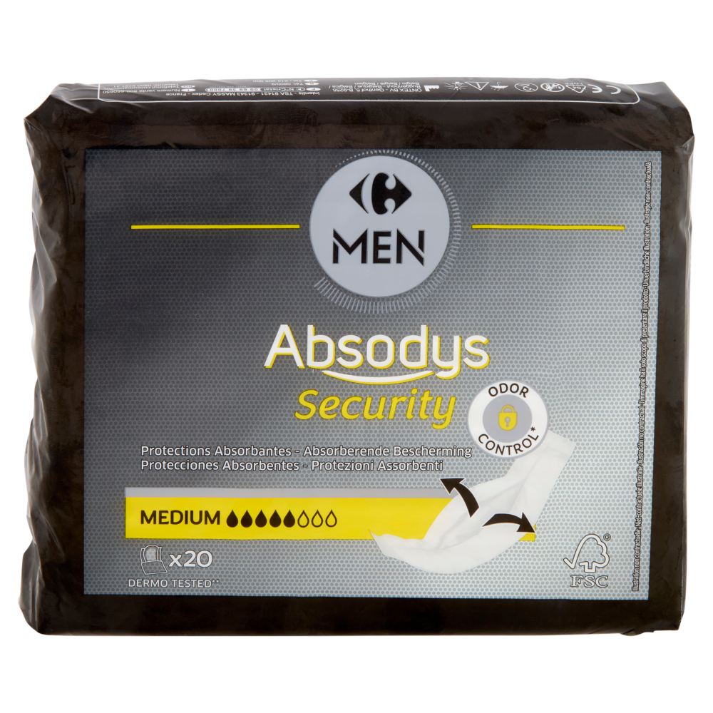 Carrefour Men Absodys Security Protezioni Assorbenti Medium 20 pz