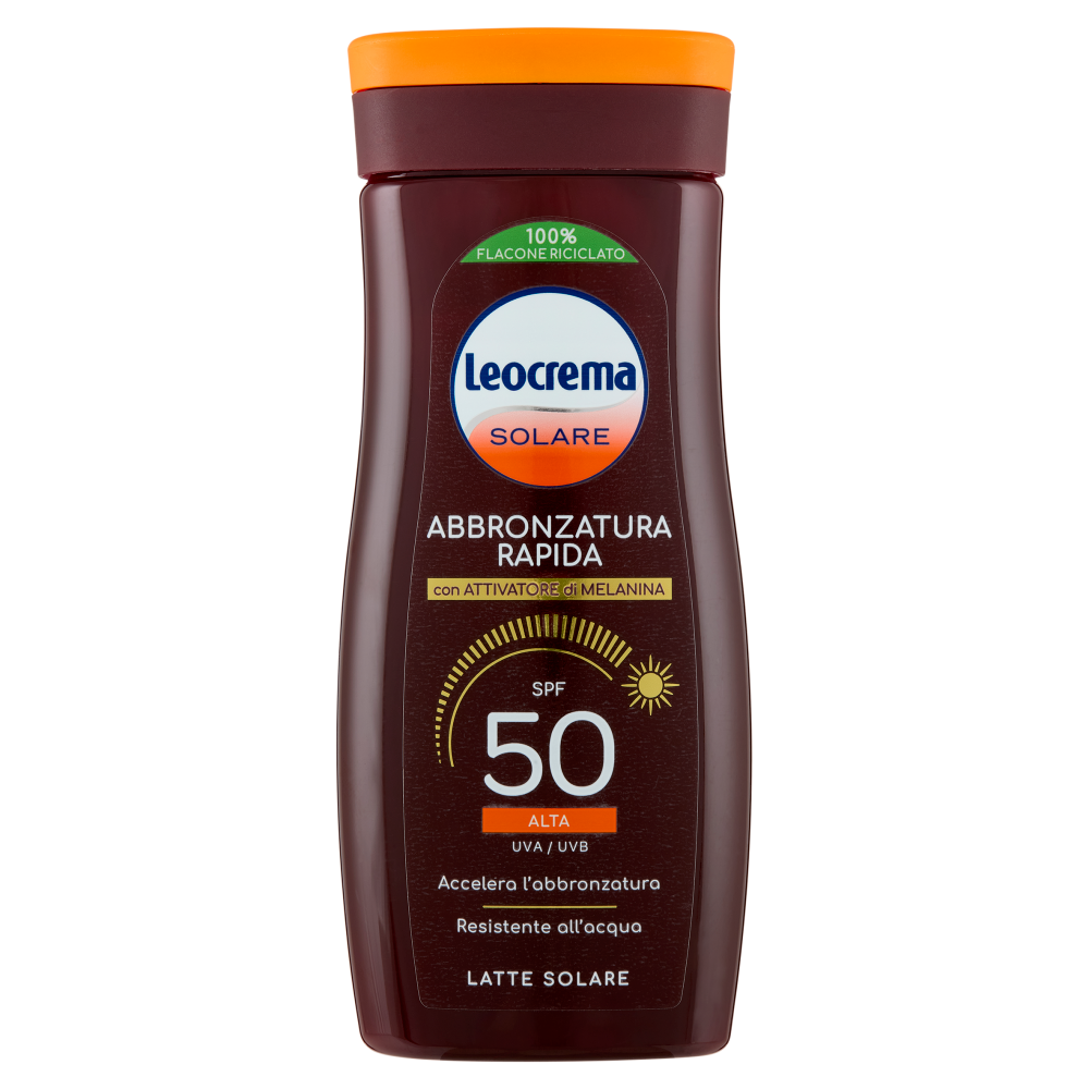 Leocrema Solare Abbronzatura Rapida Latte Solare SPF 50 Alta 200 ml