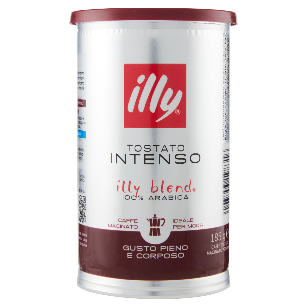 illy Tostato Intenso Caffè Macinato Ideale per Moka 185 g