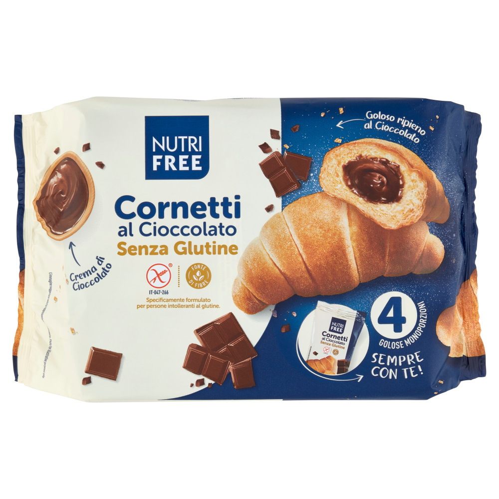 Nutrifree Cornetti al Cioccolato Senza Glutine 4 Monoporzioni 240 g