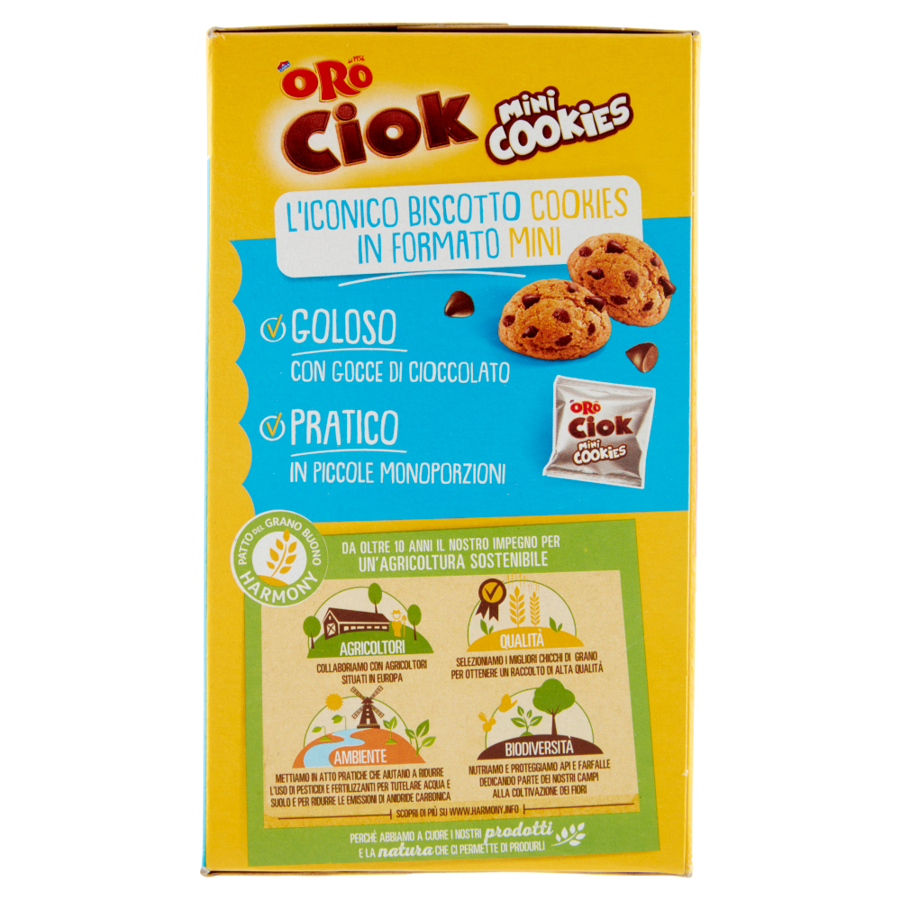 Oro Ciok Mini Cookies, mini biscotti con gocce di cioccolato - 160g