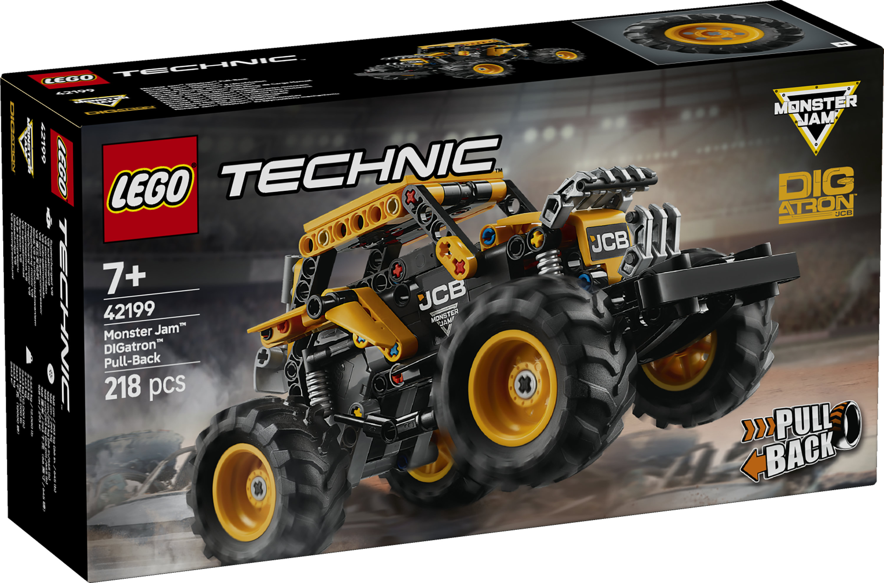 LEGO Technic 42199 Pull-Back Monster Jam DIGatron, Monster Truck Giocattolo da Costruire, Giochi Bambini 7+, Regalo Fan Veicoli