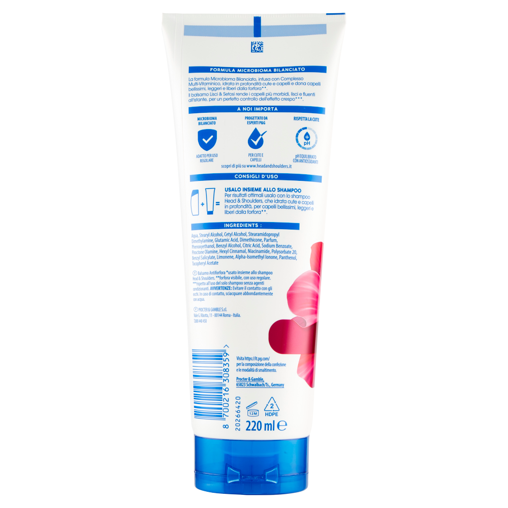 Head & Shoulders Balsamo Antiforfora Lisci & Setosi 220 ml