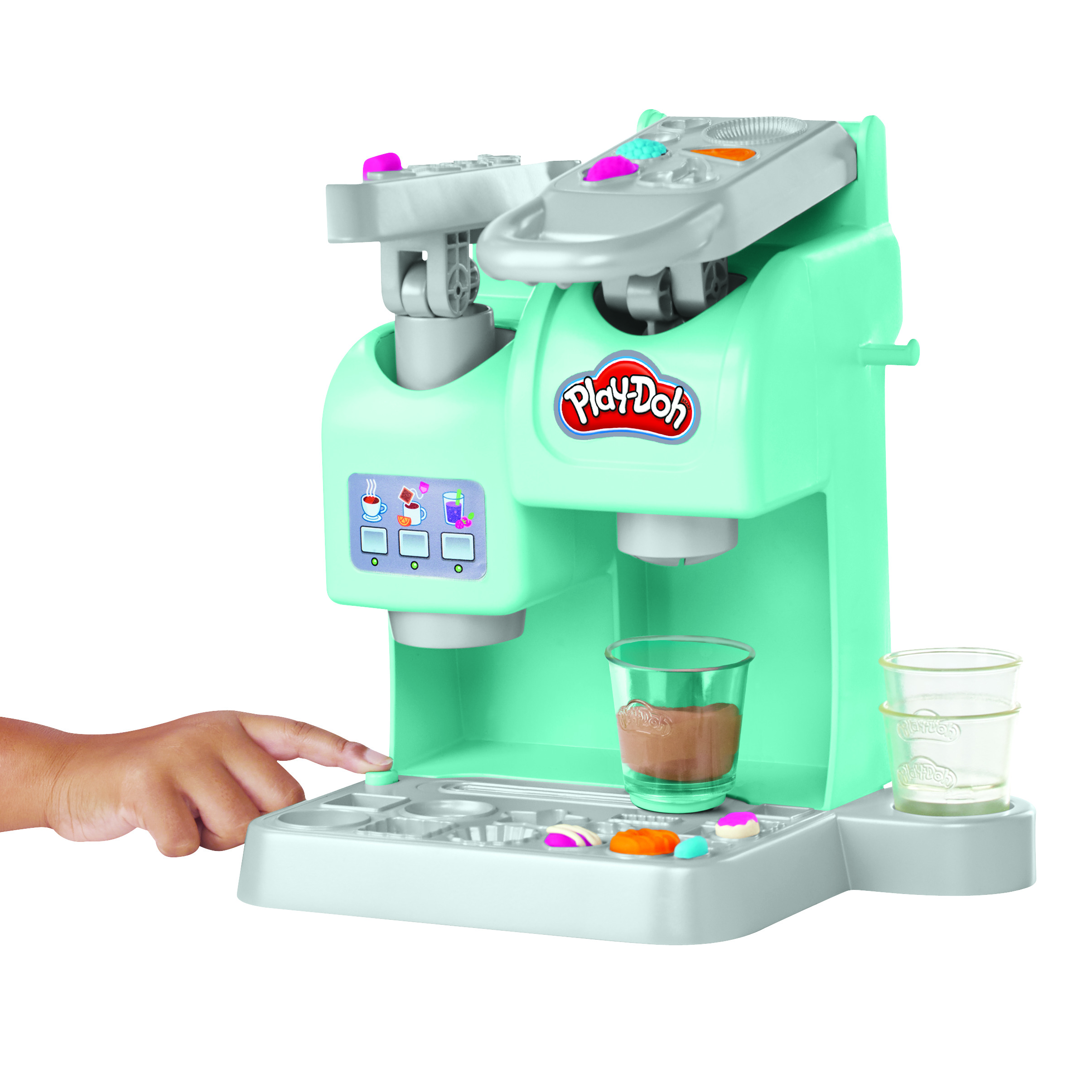 Play-Doh Kitchen Creations La Caffetteria Super Colorata di , playset con 20 accessori e 8 vasetti di pasta modellabile atossica, per bambini dai 3 anni in su