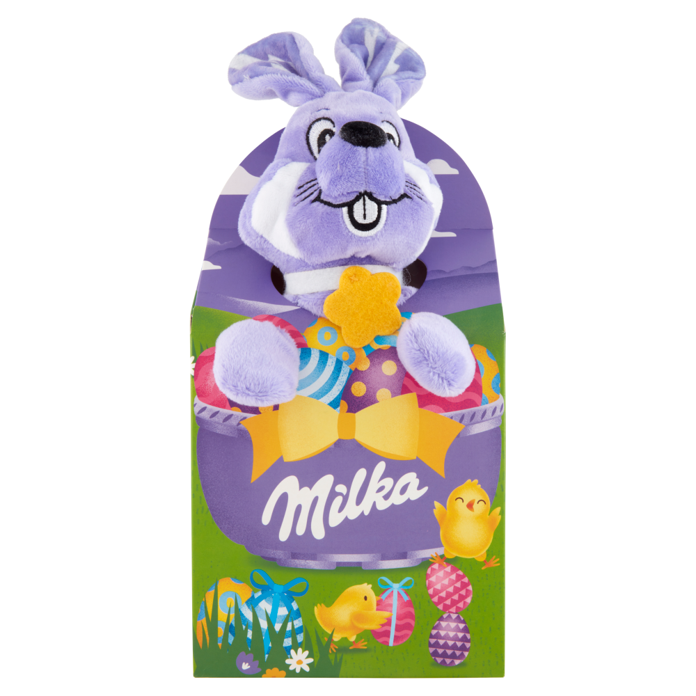 Milka Peluche di Pasqua con cioccolatini assortiti al latte Milka, 96g