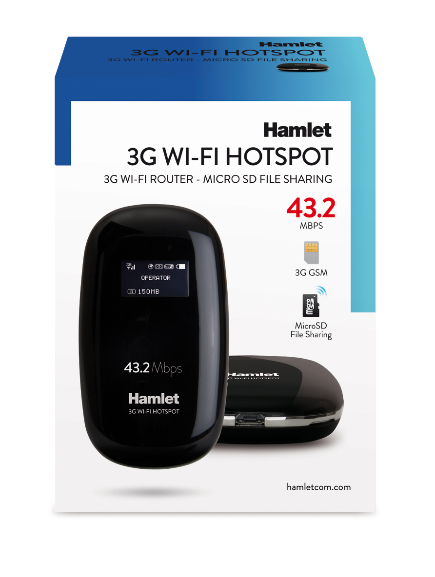 Hamlet Router Wi-Fi 3G condivisione rete fino a 10 dispositivi con slot Micro SD fino a 32 GB