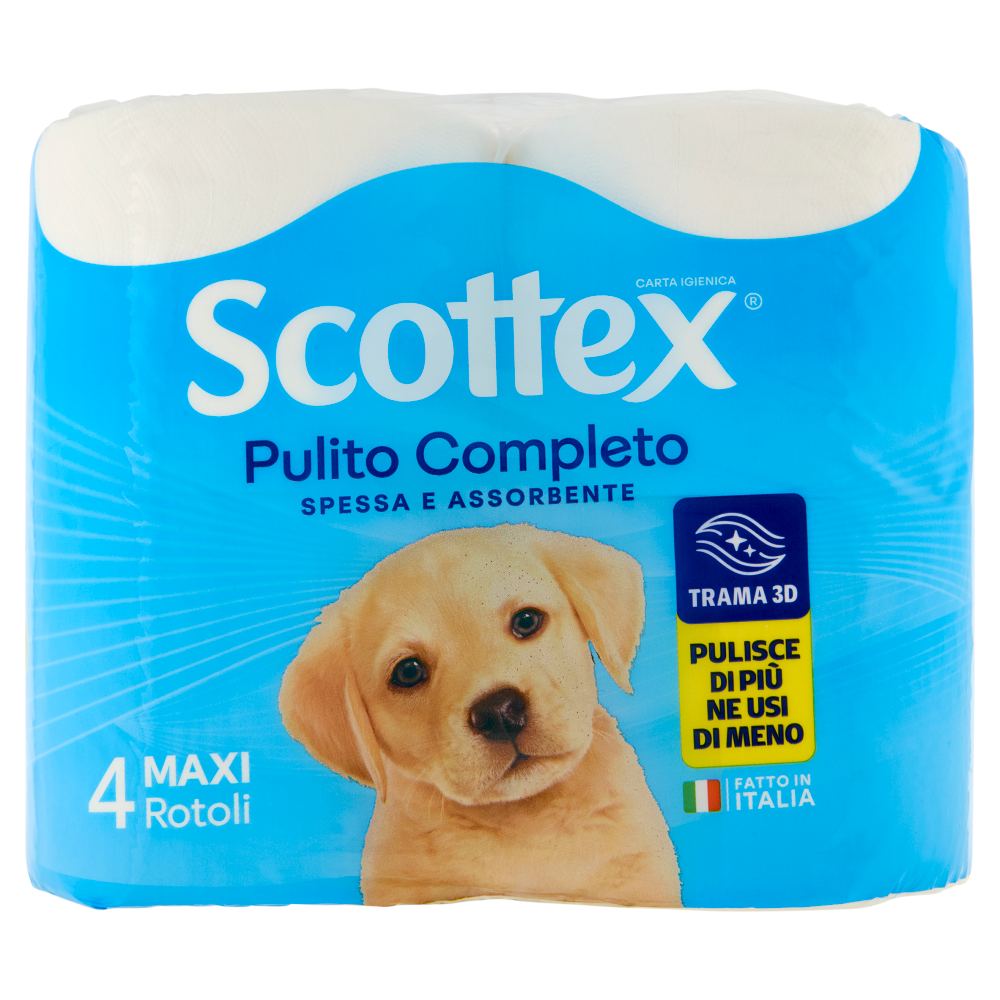Scottex Pulito Completo Carta Igienica Maxi Rotoli 4 pz