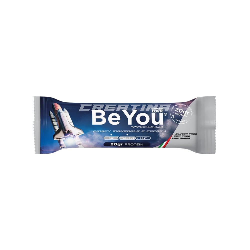 BeYou, GROUND BAR Creatina Crispy Mandorla e Cacao 60 g