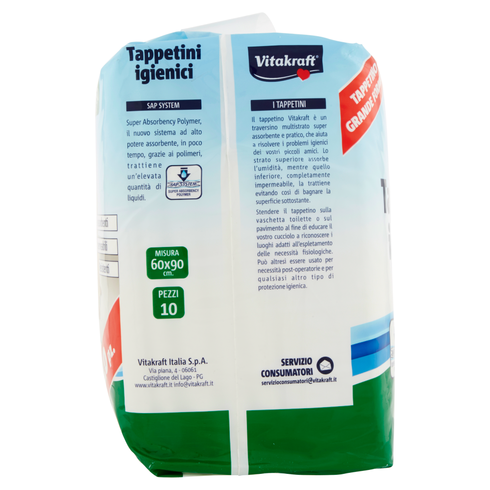 Vitakraft Tappetini igienici multiuso Misura 60x90 cm 10 pz