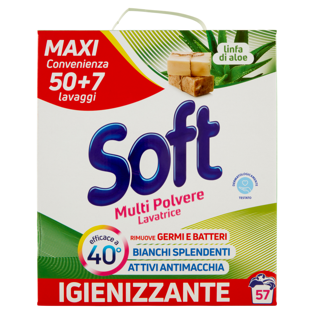 Soft Multi Polvere Lavatrice linfa di aloe 3,150 kg