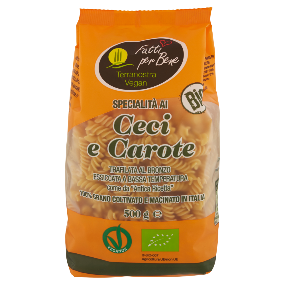 Terranostra Vegan Bio Specialit&agrave; ai Ceci e Carote 500 g