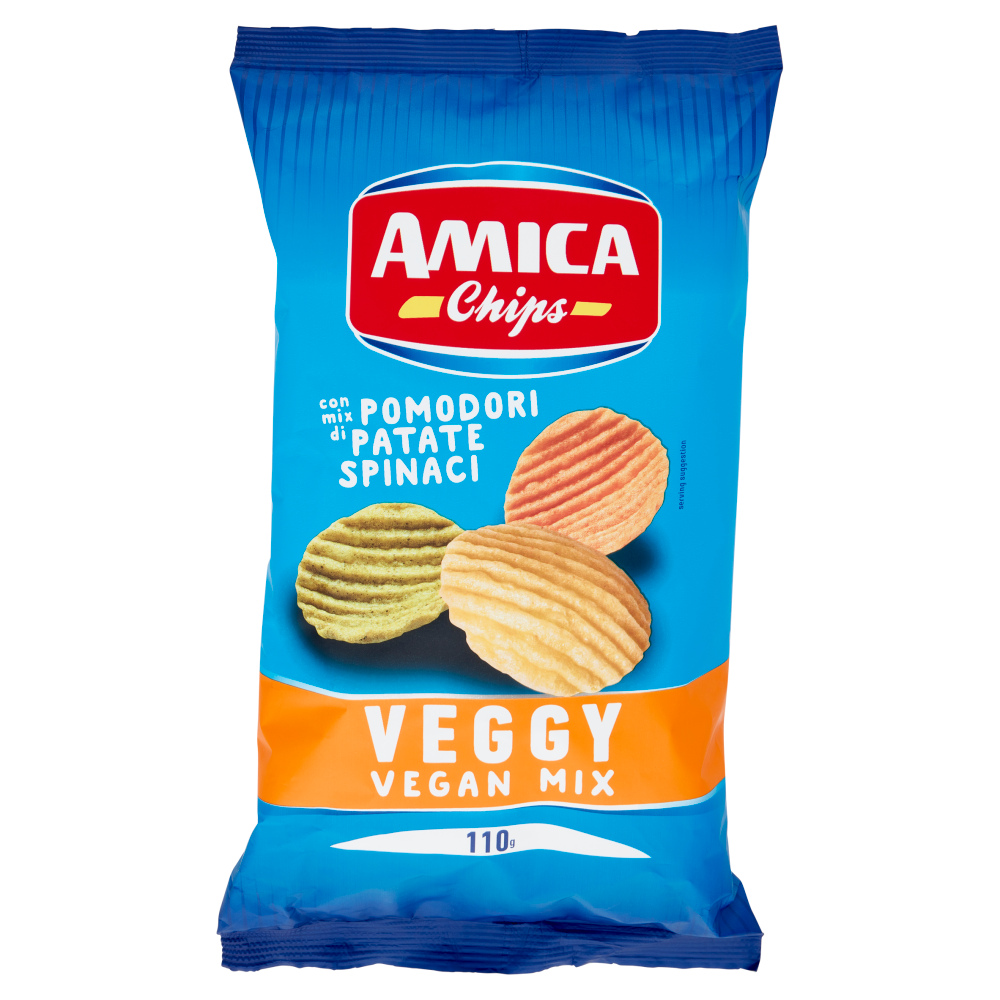 Amica Chips Veggy Vegan Mix con mix di Pomodori Patate Spinaci 110 g