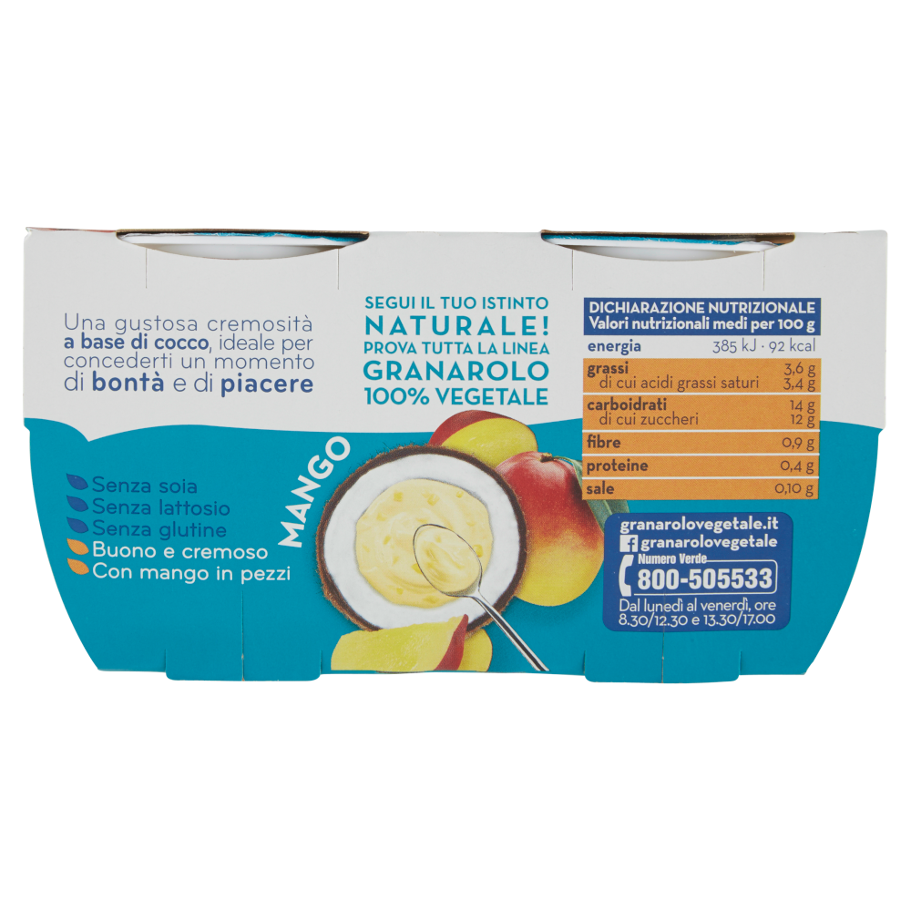 Granarolo 100% Vegetale Fatto con il Cocco Mango 2 x 125 g