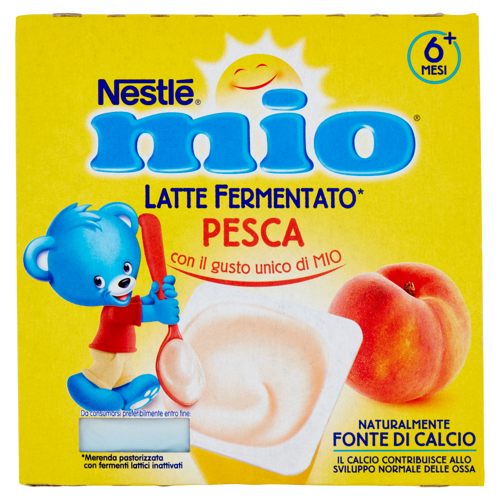 NESTL&Eacute; MIO Merenda Latte Fermentato Pesca 4 vasetti da 100 g