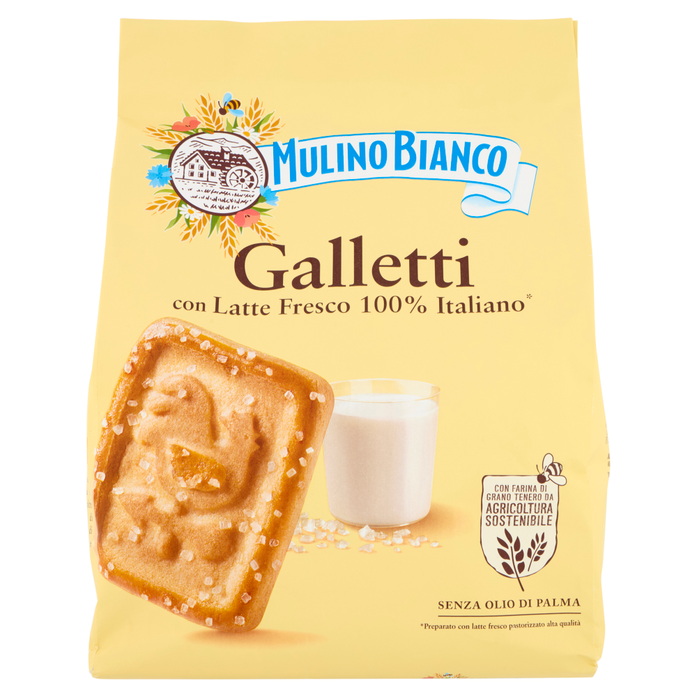 Mulino Bianco Galletti Biscotti con Latte Fresco 100% Italiano 800g