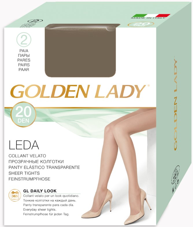Golden Lady Collant velato Leda 20 Den castoro 2 paia taglia 2