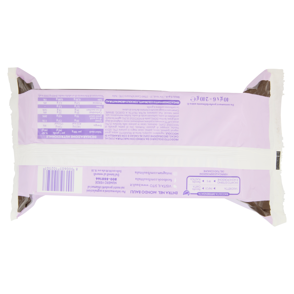 Bauli Girella l'Originale Ricoperta Cacao e Granella 6 x 40 g