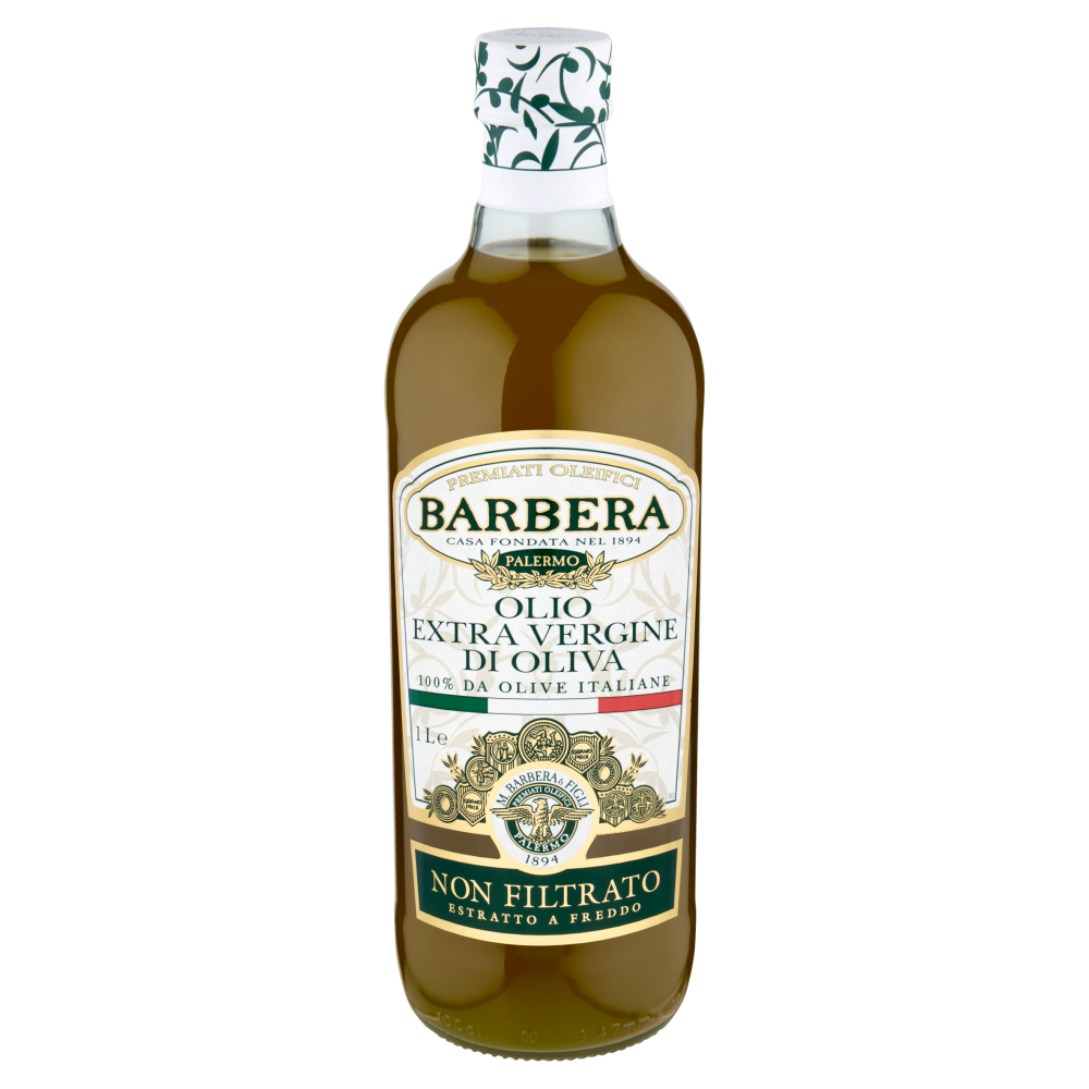 Barbera Olio Extra Vergine di Oliva 100% da Olive Italiane Non Filtrato 1 L