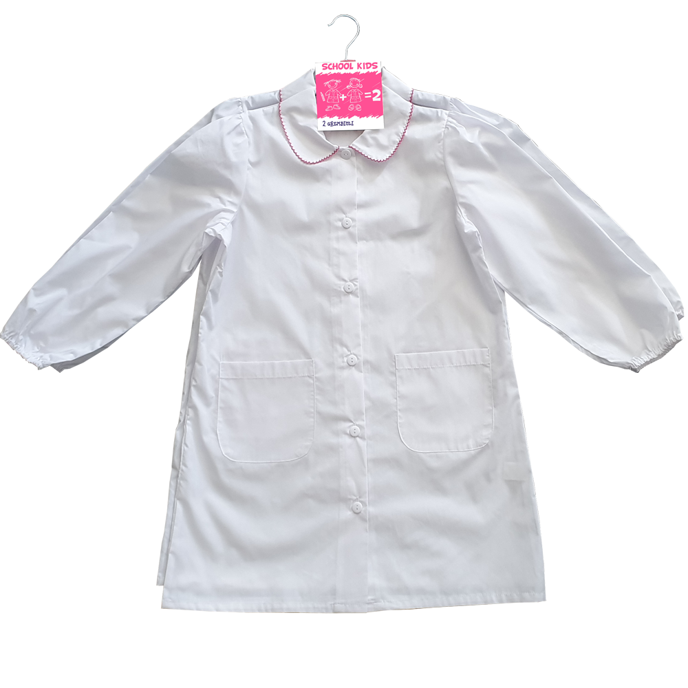 School Kids Confezione 2 Grembiuli Scuola Bambina Bianco 11/12 Anni