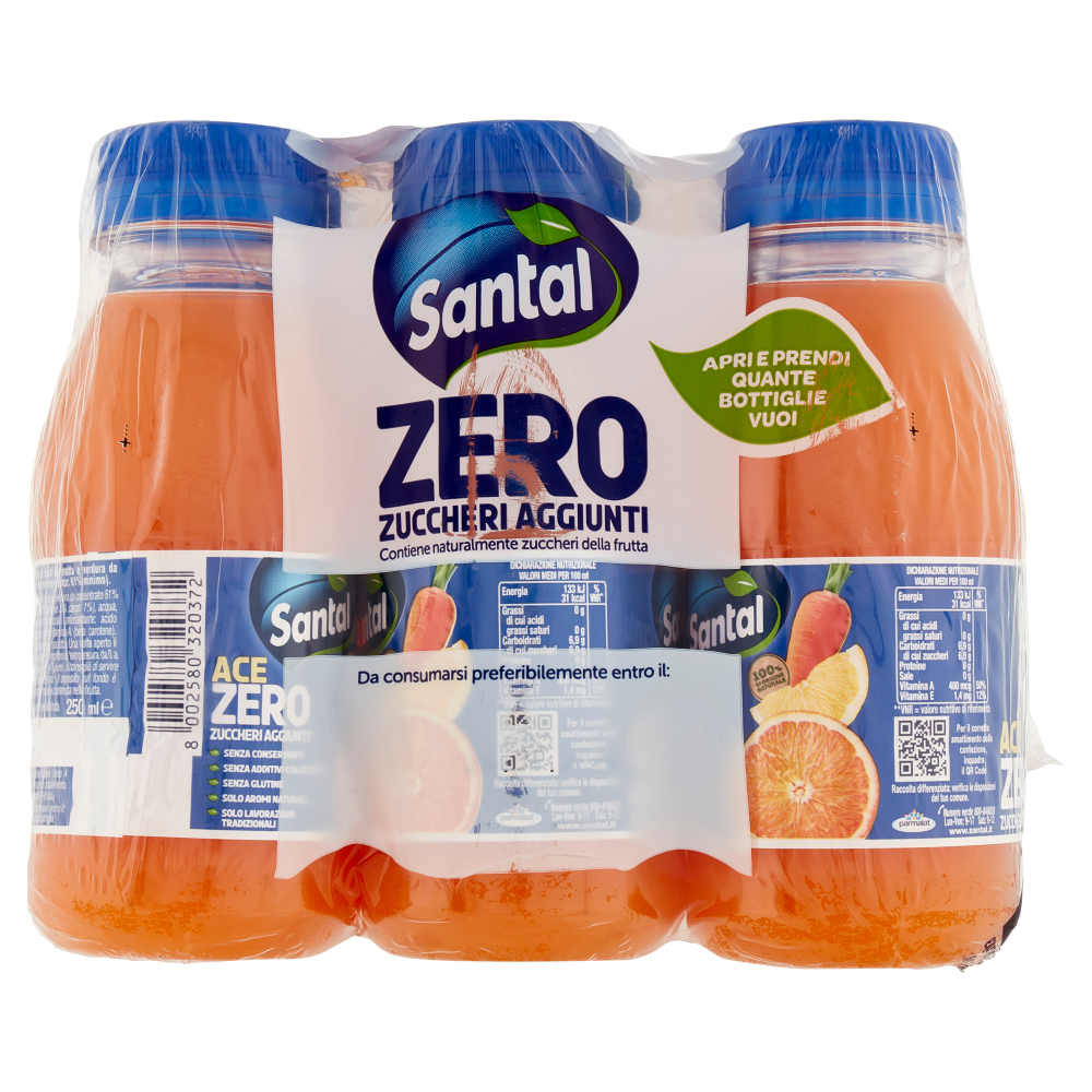 Santal ACE Zero Zuccheri Aggiunti 6 x 250 ml