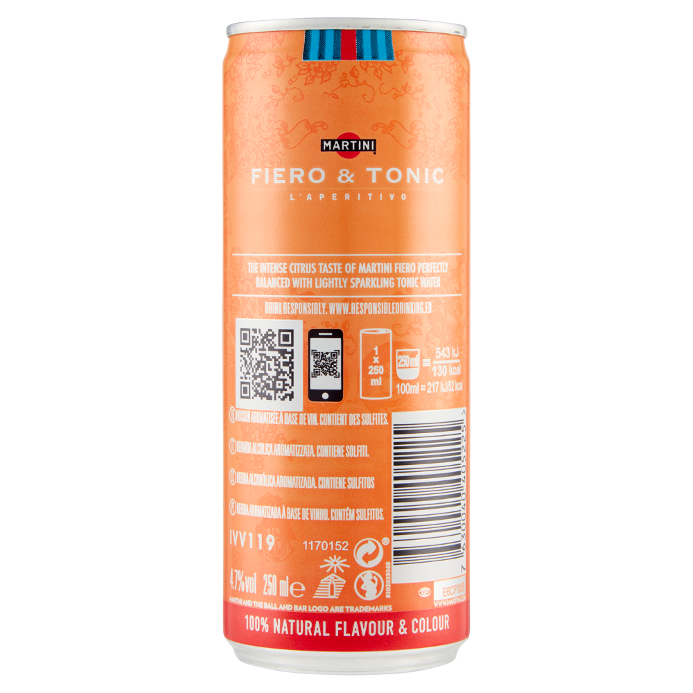 Martini l'Aperitivo Fiero & Tonic 250 ml