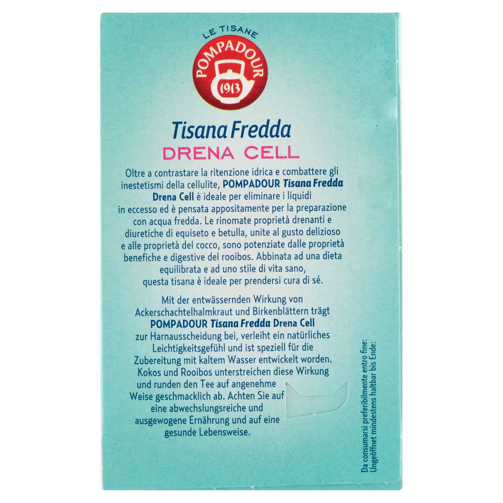 Pompadour Le Tisane Tisana Fredda Drena Cell 18 x 2,5 g