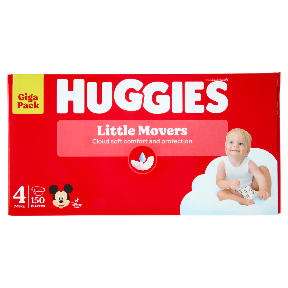 Huggies Little Movers Pannolini 4 7-18 Kg 150 pz