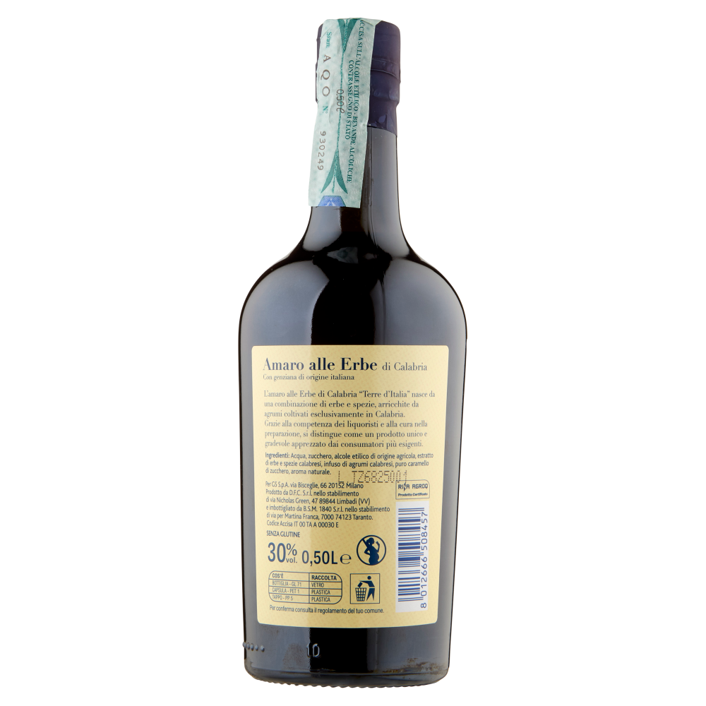 Terre d'Italia Amaro alle Erbe  di Calabria 0,50 L