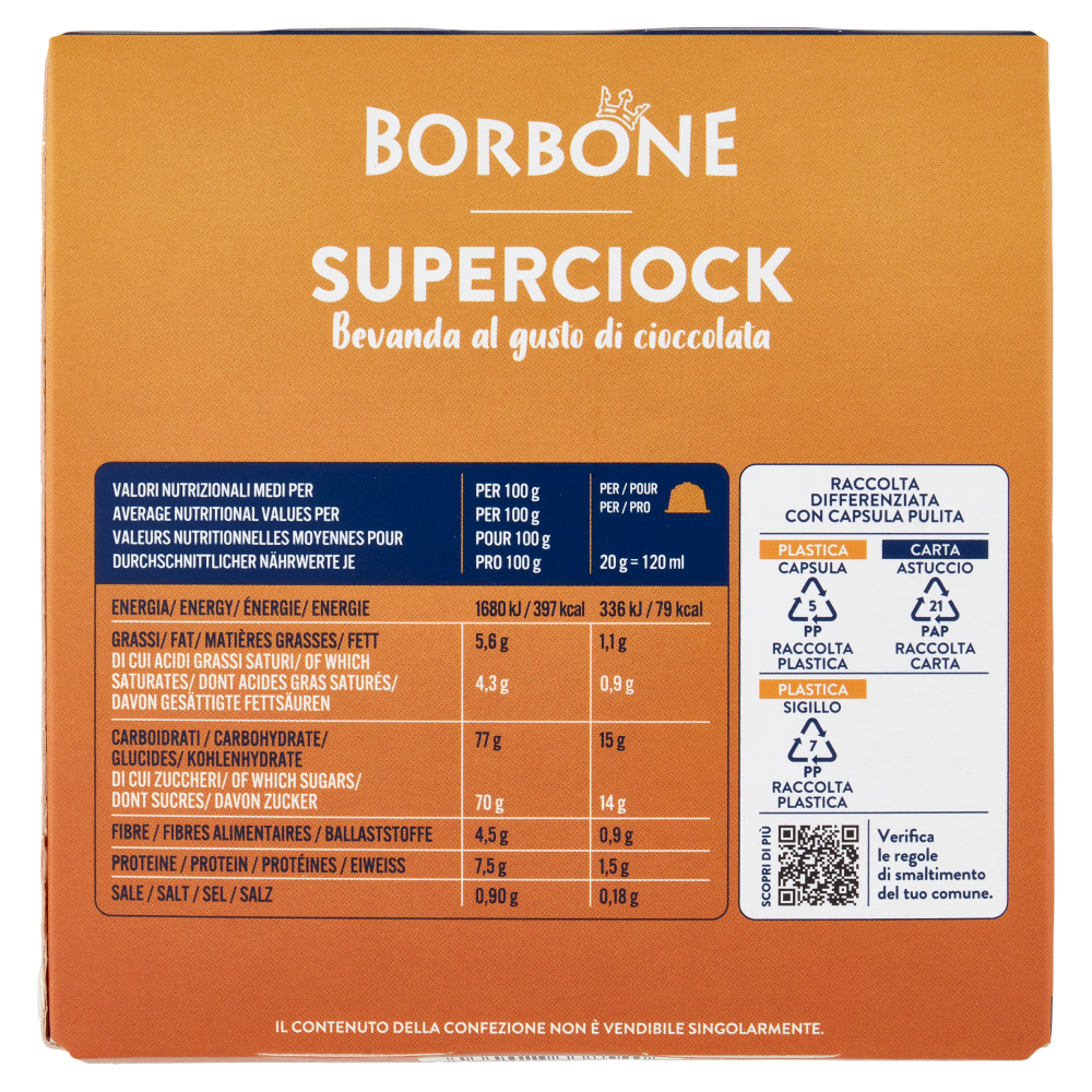 Borbone Superciock Compatibili con Nescafé* Dolce Gusto* 16 Capsule 16 x 20 g