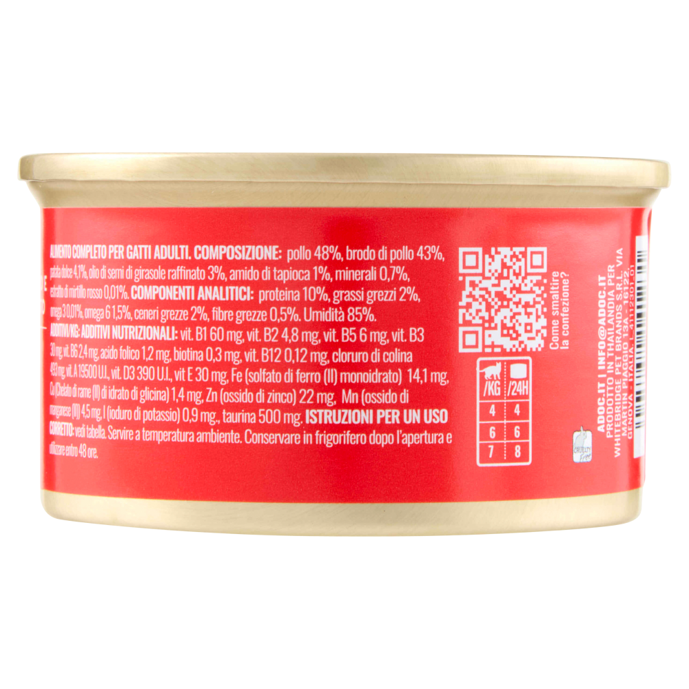 ADoC Complete For Cats Filetti di Pollo con Patate Dolci in Brodo 80 g