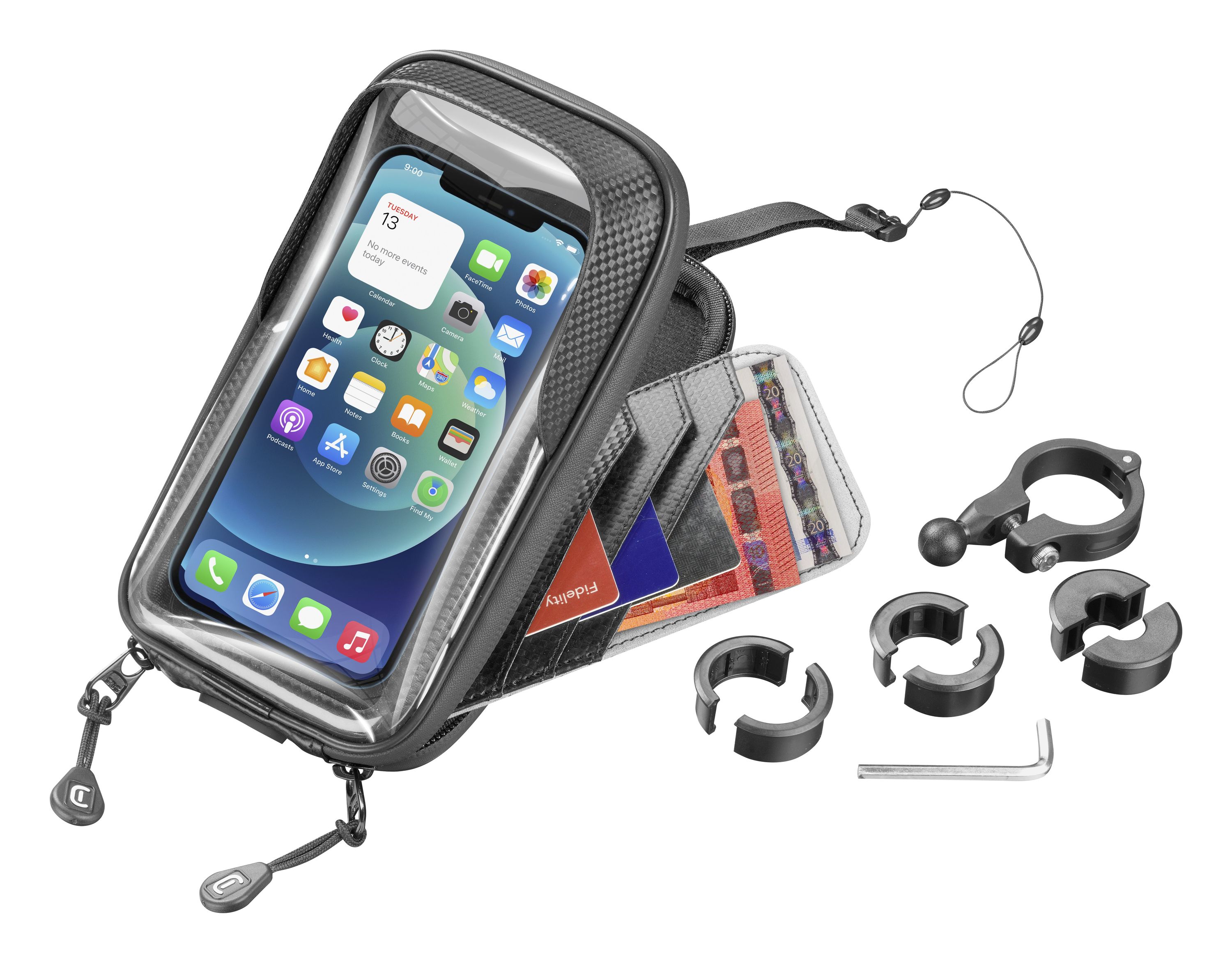Cellularline Rider Shield - Universal Supporto smartphone impermeabile da manubrio