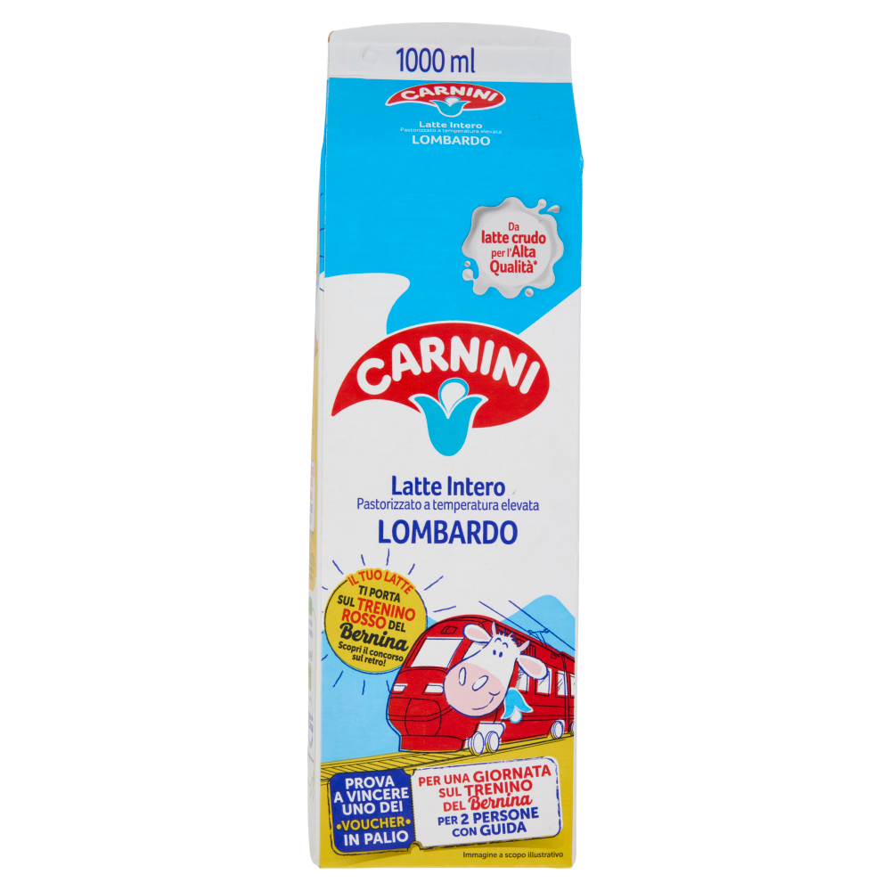 Carnini Latte Intero Pastorizzato a temperatura elevata Lombardo 1000 ml