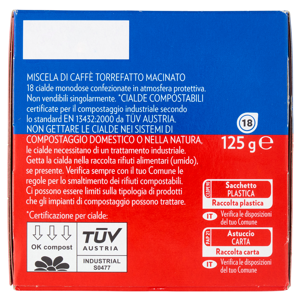Lavazza crema e gusto Classico 18 Cialde Compostabili* 125 g