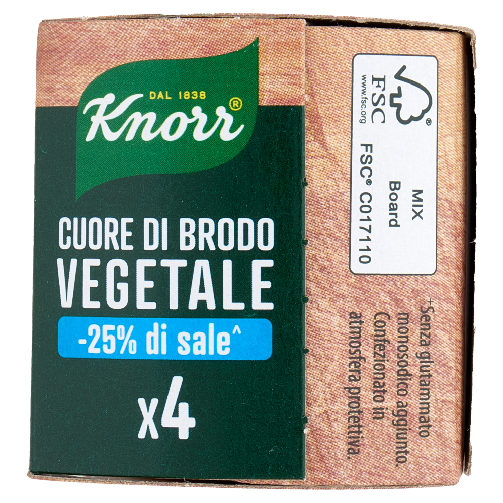 Knorr Cuore di Brodo Vegetale --25% di sale^ 4 x 28 g