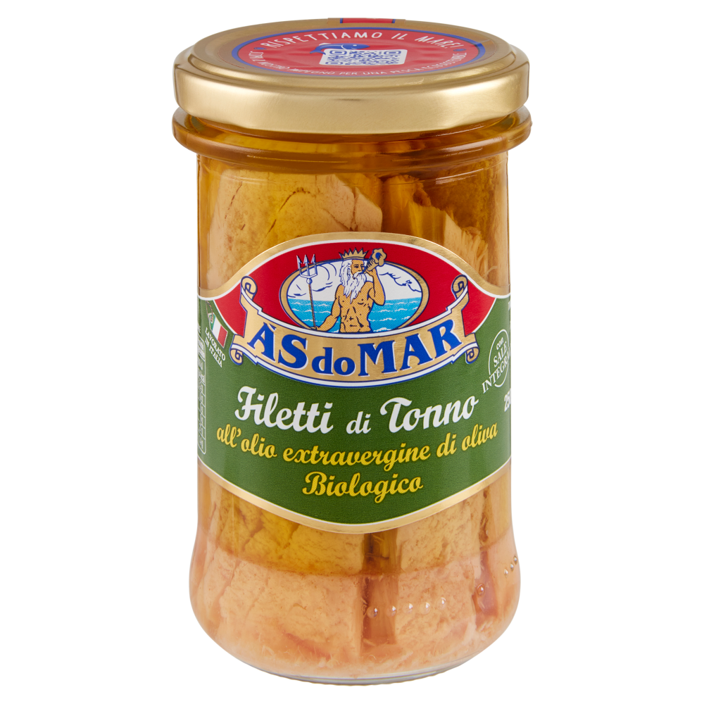 Asdomar Filetti di Tonno all'olio extravergine di oliva Biologico 250 g