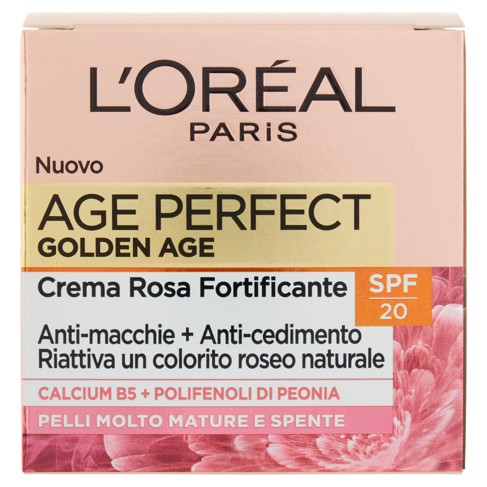 L'Or&eacute;al Paris Crema Viso Giorno Anti-et&agrave; Age Perfect Golden Age, con SPF 20, 50 ml