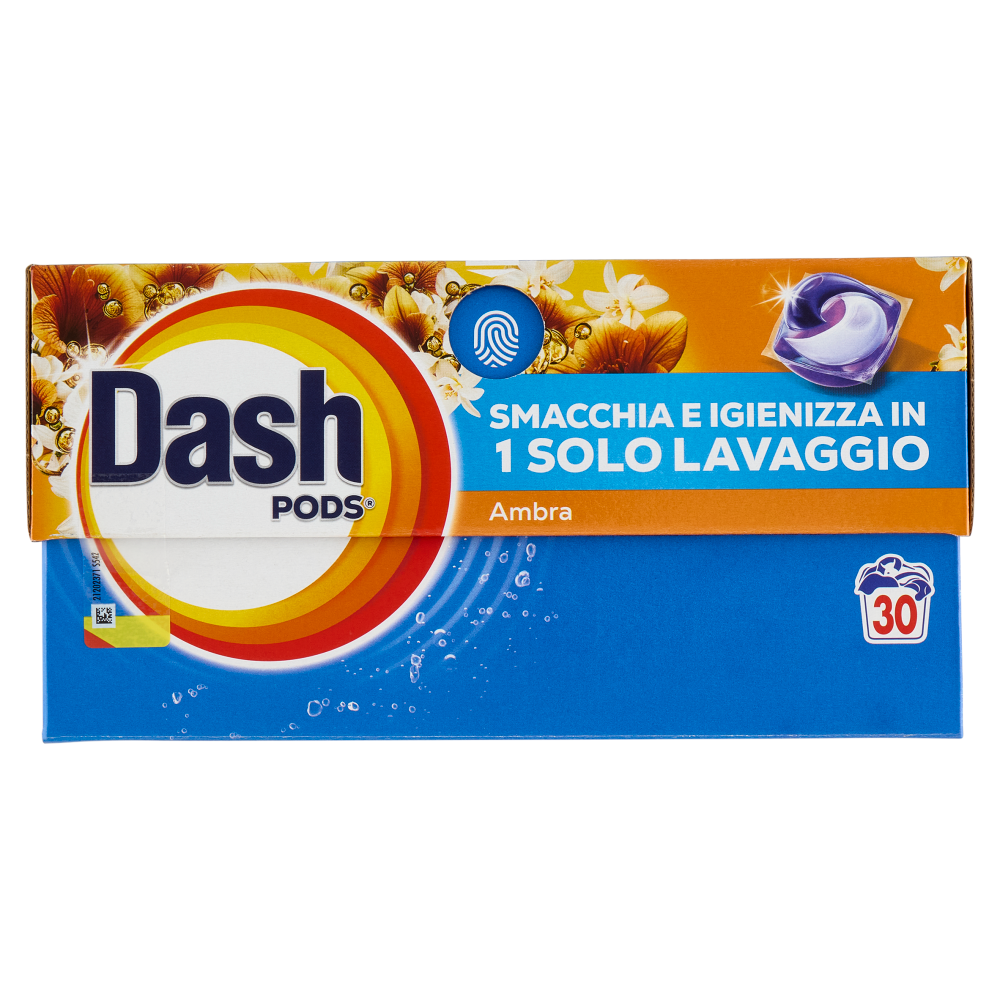 Dash Pods Detersivo Lavatrice In Capsule, Ambra, 30 Lavaggi 573 g