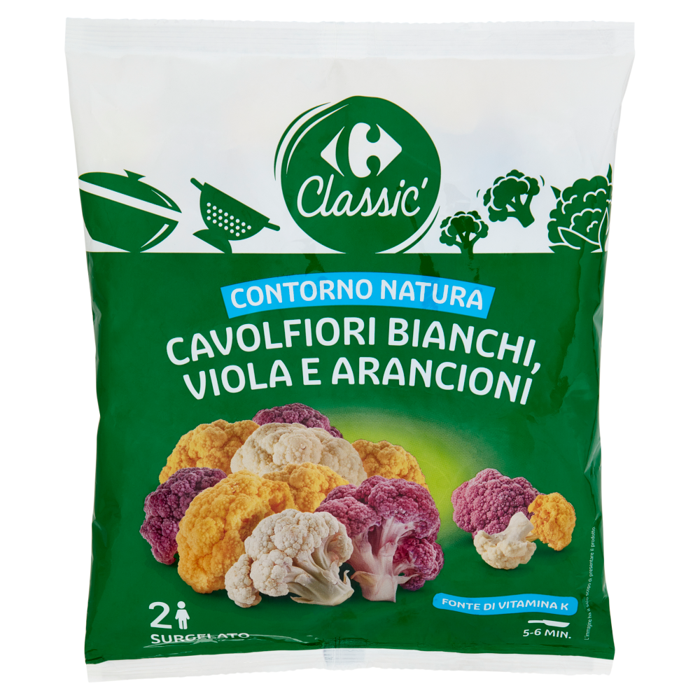 Carrefour Classic Cavolfiori Bianchi, Vila e Arancioni Surgelato 450 g