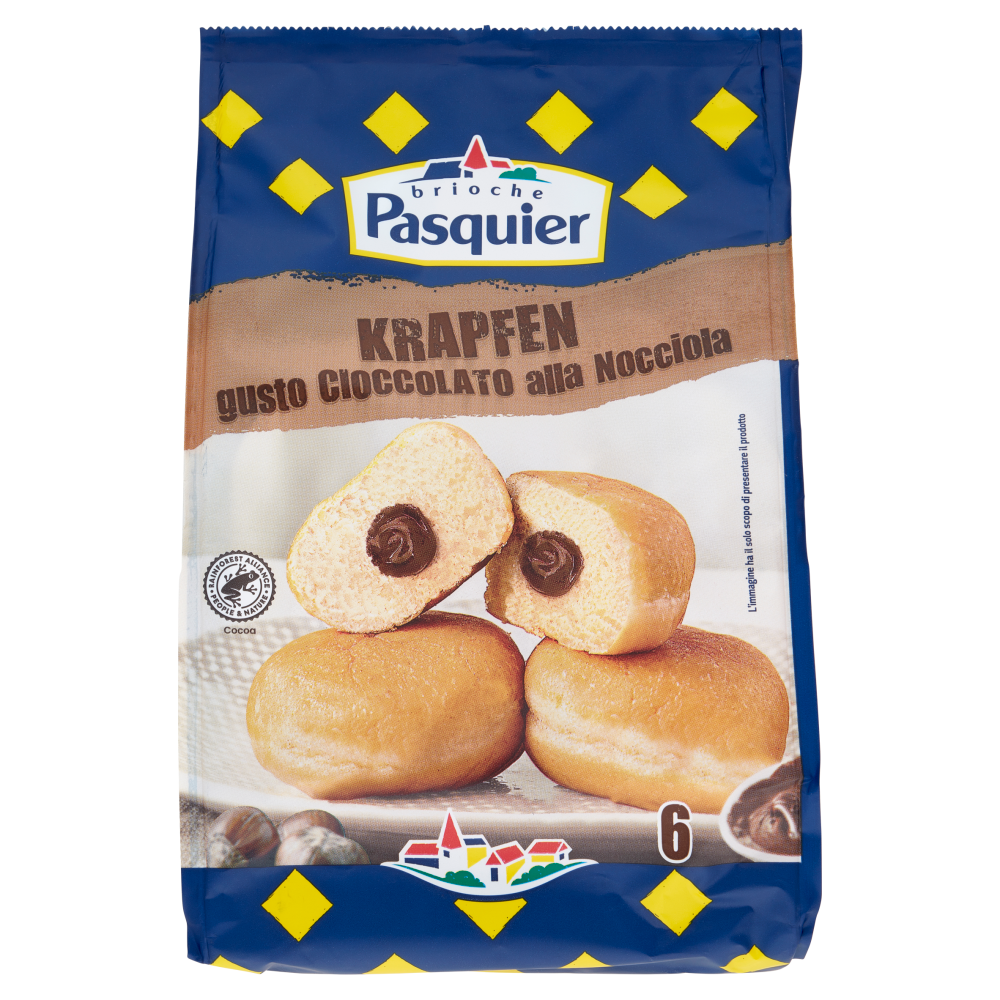 Brioche Pasquier Krapfen gusto Cioccolato alla Nocciola 6 x 45 g