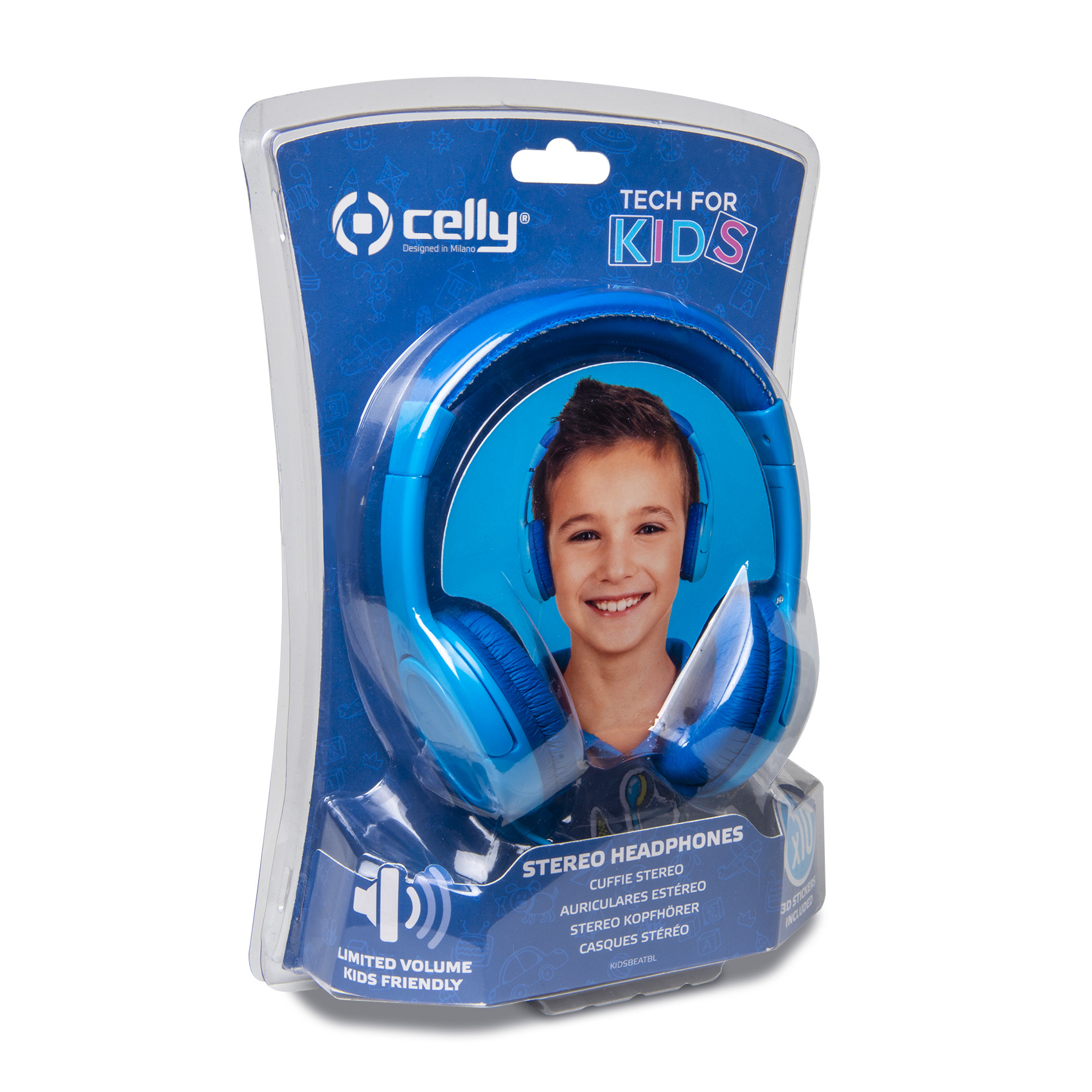 Celly KidsBeat Cuffie Cablato A Padiglione Blu