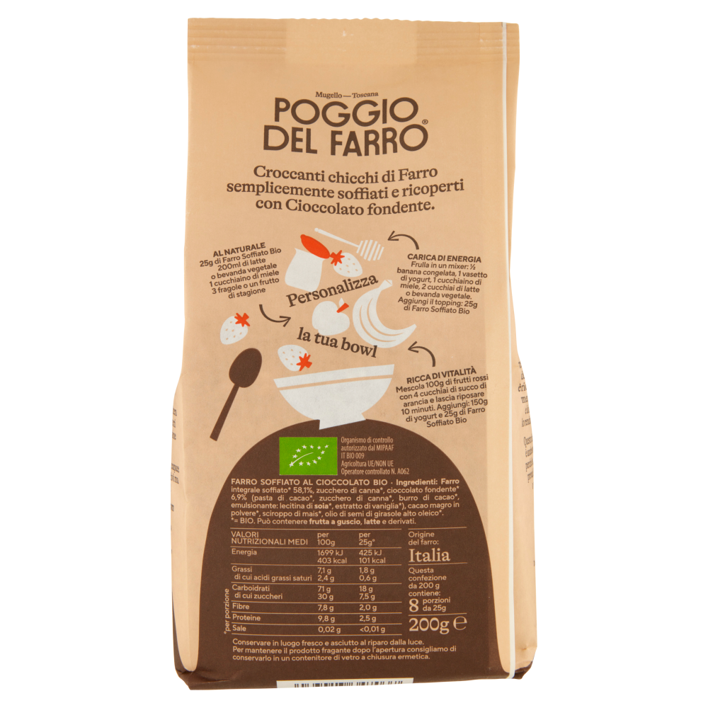 Poggio del Farro Farro Soffiato al Cioccolato Bio 200 g