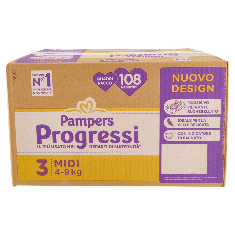 Pampers Progressi Midi 108 pz