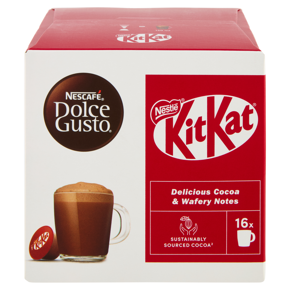 NESCAFÉ DOLCE GUSTO KitKat Bevanda gusto Cacao e Wafer 16 capsule 256g 