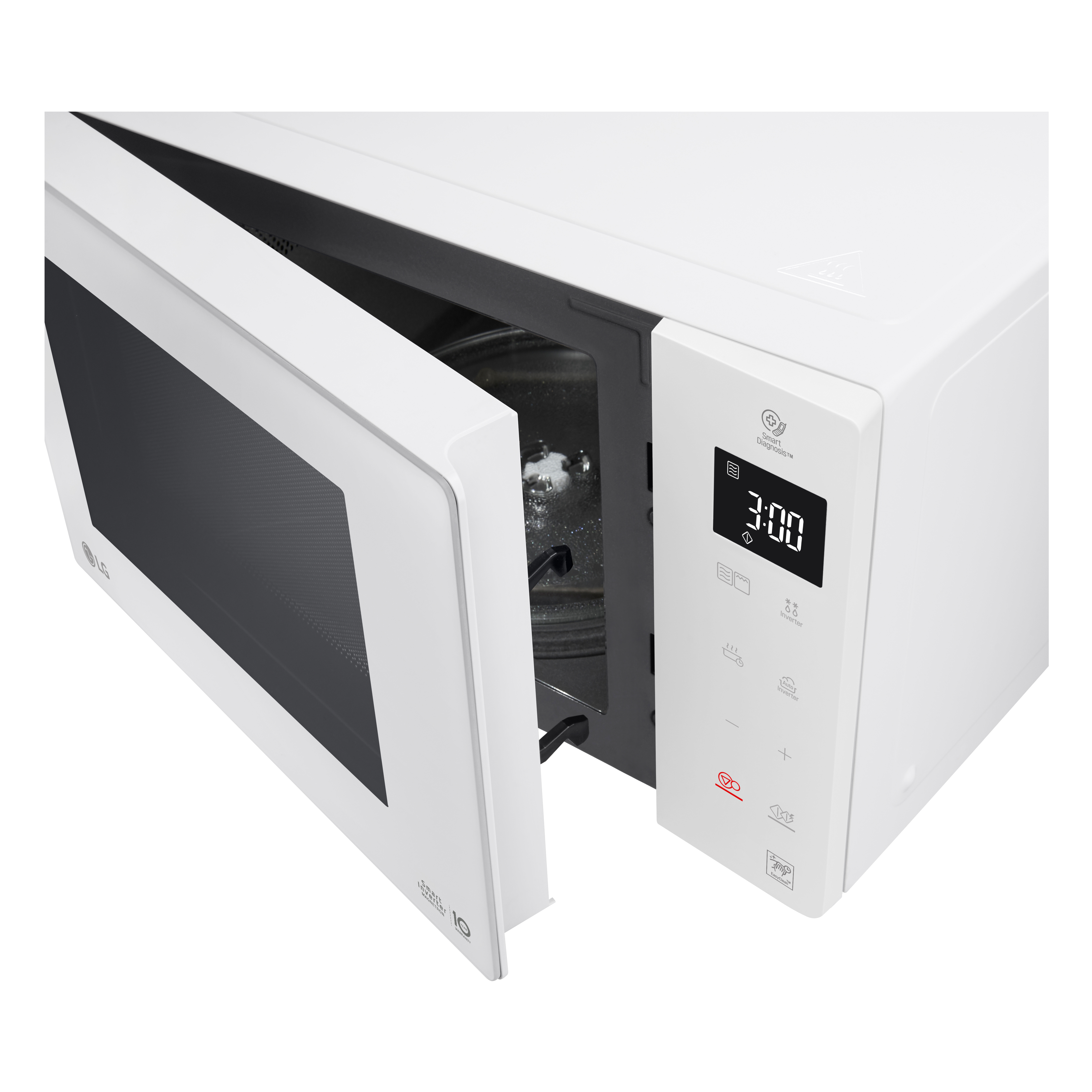 LG MH6336GIH Microonde 23 litri, 1000W, Grill, Smart Inverter, Bianco