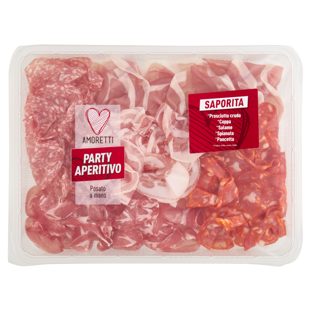 Amoretti Party Aperitivo Crudo, Coppa, Salame, Spianata, Pancetta 275 g
