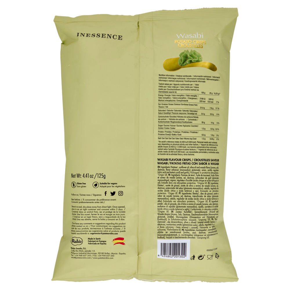 Inessence Wasabi Potato Crisps 125 g